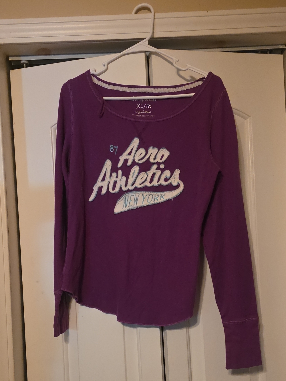 Aeropostale Purple Long-Sleeve Graphic Tee